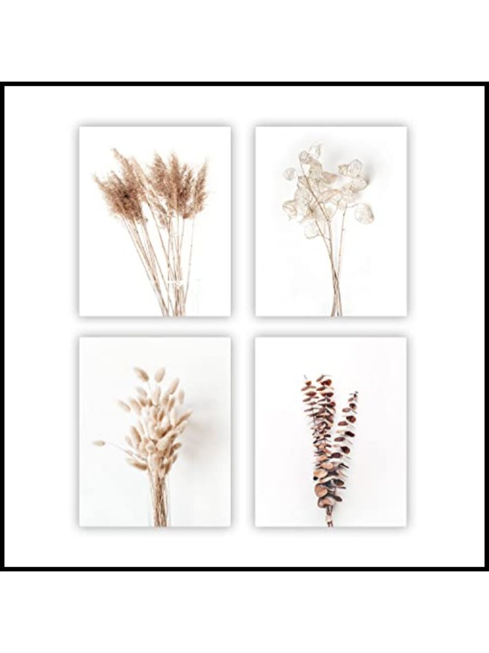 Botanical Wall Art Plant Prints Floral Leaf Pictures Boho Flower Decor Set of 4